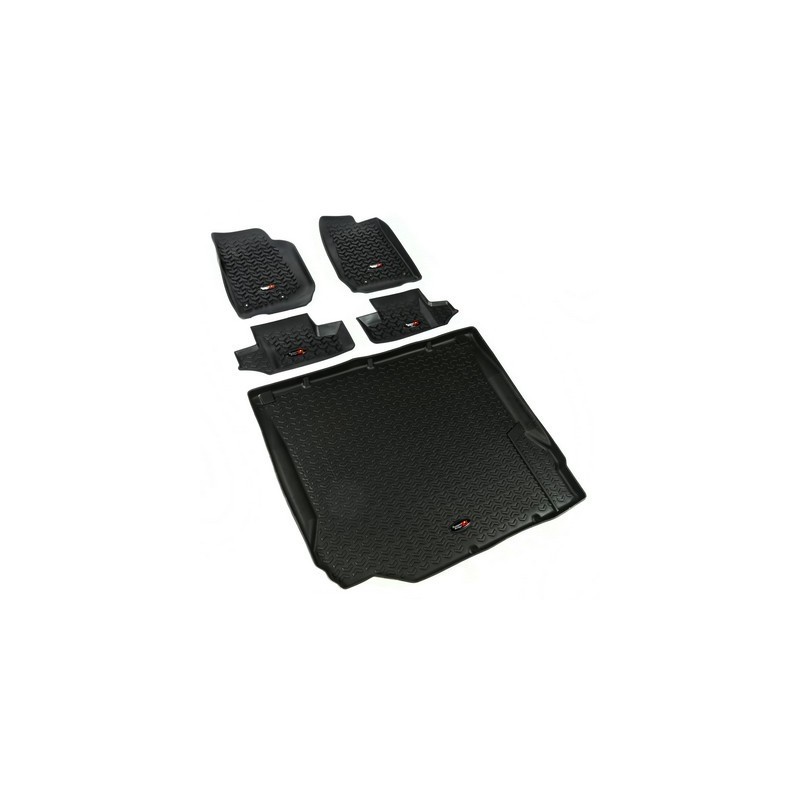 Kit completo tappetini a vaschetta Rugged Ridge NERO 2 Porte Wrangler JK 07-10