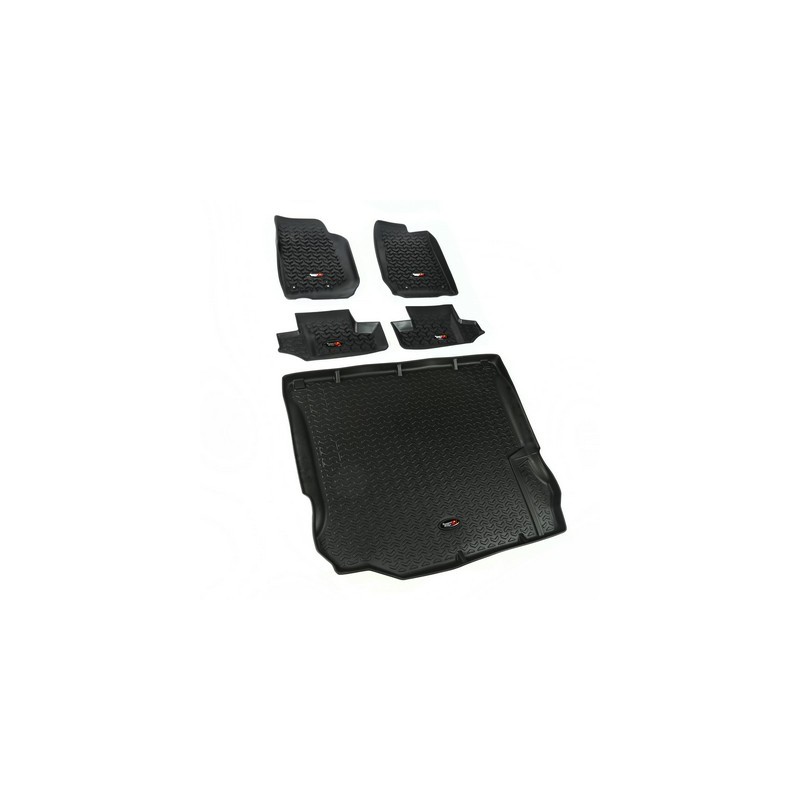 Kit completo tappetini a vaschetta Rugged Ridge NERO 2 Porte Wrangler JK 11-18