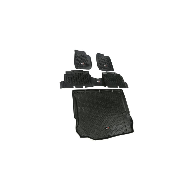 Kit completo tappetini a vaschetta Rugged Ridge NERO 4 Porte Wrangler JK 11-18