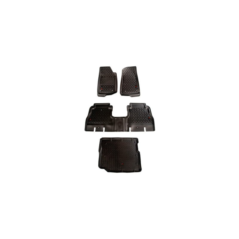 Kit completo tappetini a vaschetta Rugged Ridge NERO Wrangler JLU 18-20