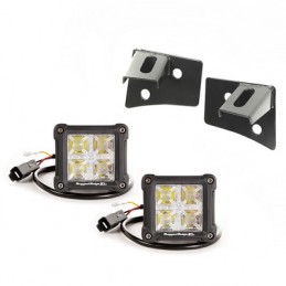 Kit faretti Cube a led e supporti parabrezza Nero lucido JK 07-18