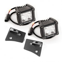 Kit faretti Cube a led e supporti parabrezza Nero satinato JK 07-18