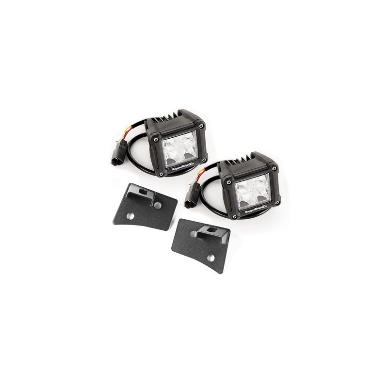 Kit faretti Cube a led e supporti parabrezza Nero satinato JK 07-18