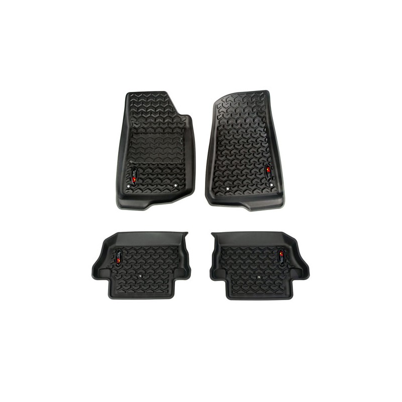 Kit Tappetini a vaschetta Ant/Post Rugged Ridge NERO 3 Porte Wrangler JL 18-20