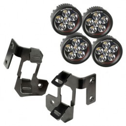 A-Pillar Light Mount Kit Semi-Gloss Black Round LED 07-18 Wrangler