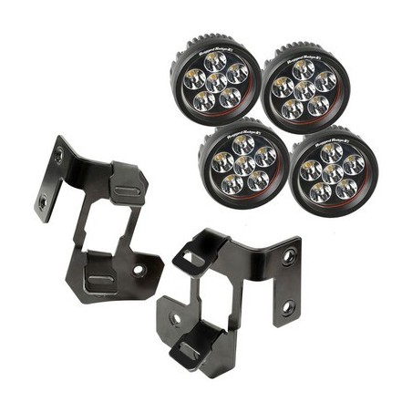 A-Pillar Light Mount Kit Semi-Gloss Black Round LED 07-18 Wrangler
