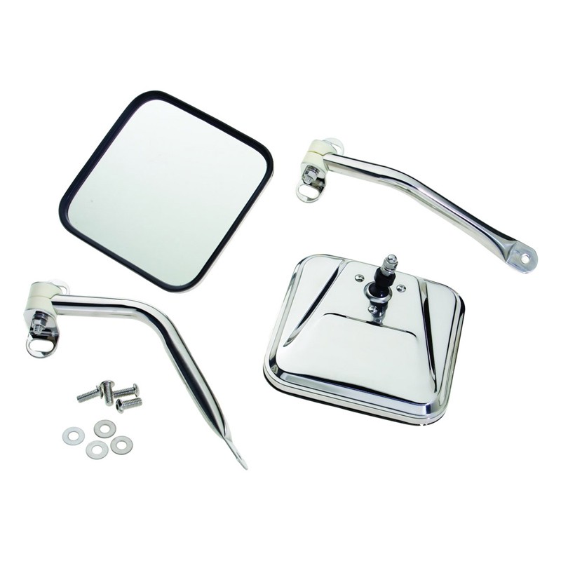 CJ-Style Side mirror kit Inox YJ 87-95