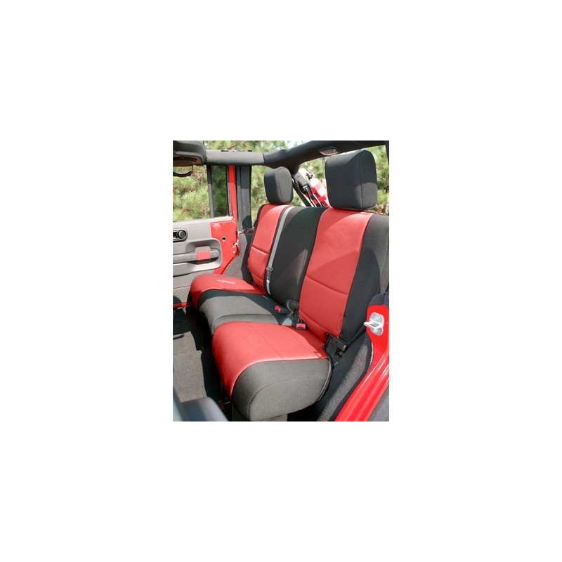 Foderine posteriori in Neoprene nero/rosso JK 2 porte 07-18 Foderine posteriori in Neoprene nero/rosso JK 2 porte 07-18