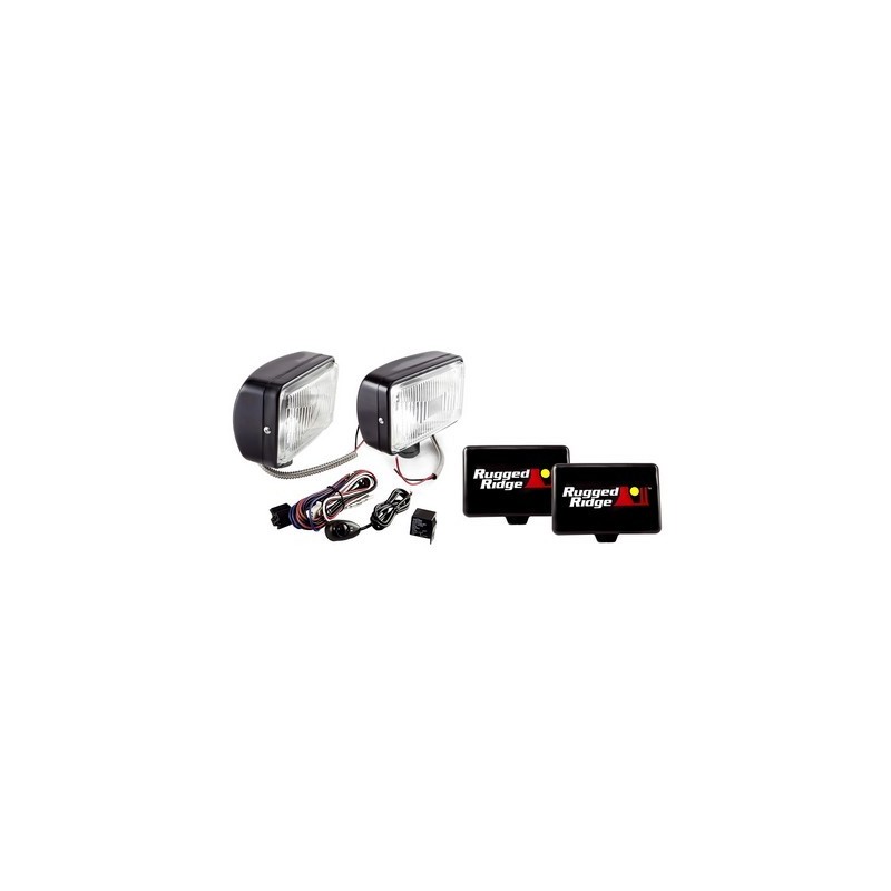 Kit 2 fari nebbia rett. 5x7 RUGGED RIDGE nero 100W Kit 2 fari nebbia rett. 5x7 RUGGED RIDGE nero 100W