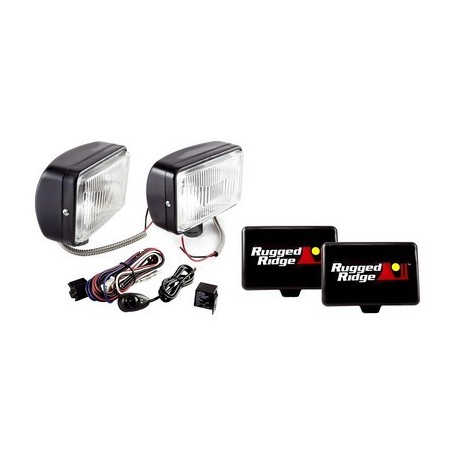 Kit 2 fari nebbia rett. 5x7 RUGGED RIDGE nero 100W