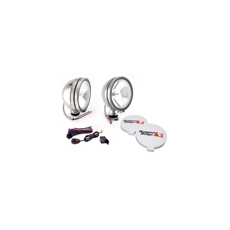 Kit 2 fari profondità tondo 6 RUGGED RIDGE Inox 100W Kit 2 fari profondità tondo 6 RUGGED RIDGE Inox 100W