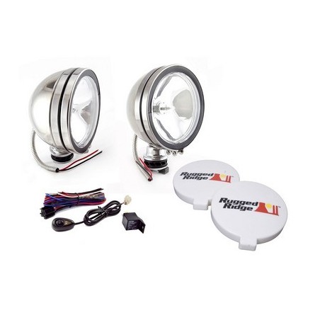 Kit 2 fari profondità tondo 6 RUGGED RIDGE Inox 100W