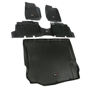 Kit completo tappetini a vaschetta Rugged Ridge NERO 4 Porte Wrangler JK 11-18