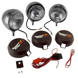 Kit 3 fari 6 Inox con cablaggio e coperture