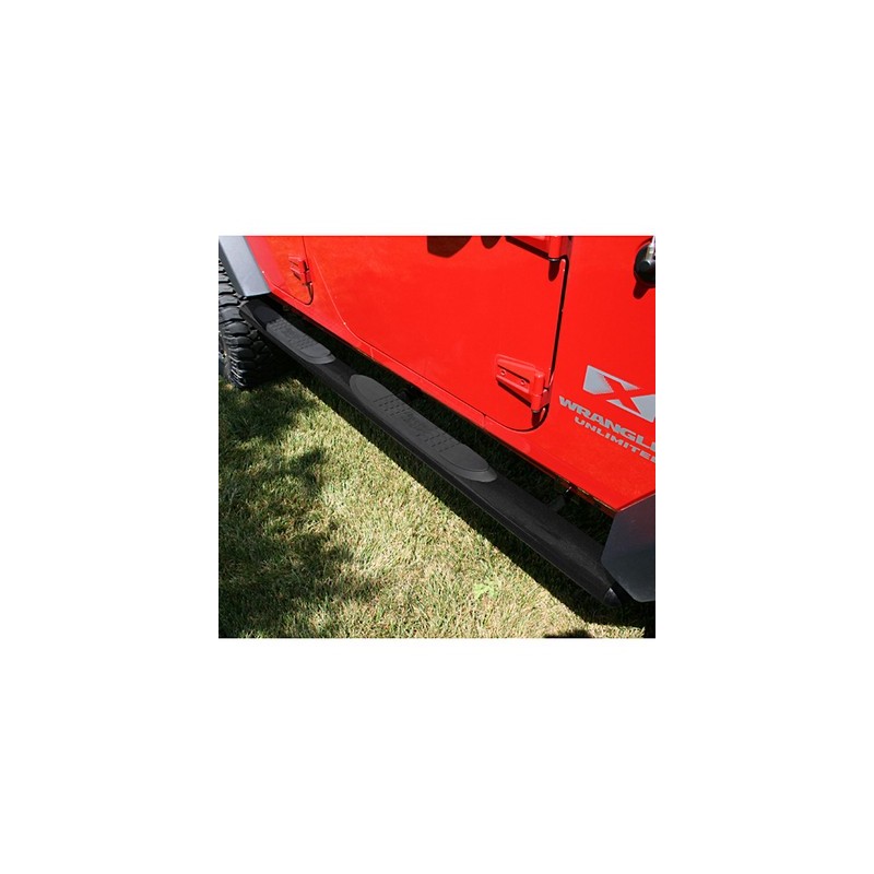 Oval Tube Side Steps 4 1/4 Inch Nero JKU 07-18