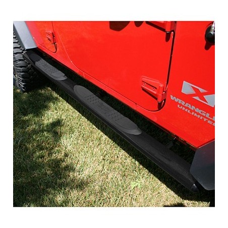 Oval Tube Side Steps 4 1/4 Inch Nero JKU 07-18