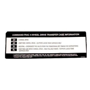 Etichetta funzionamento Transfer Case NP231 YJ-XJ